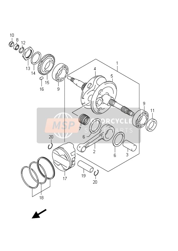 Suzuki AN400(A)(ZA) BURGMAN 2011 Vilebrequin pour un 2011 Suzuki AN400(A)(ZA) BURGMAN